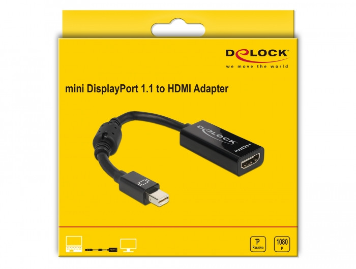 Delock Video Adapter Displayport Mini(M)->HDMI(F), 65099