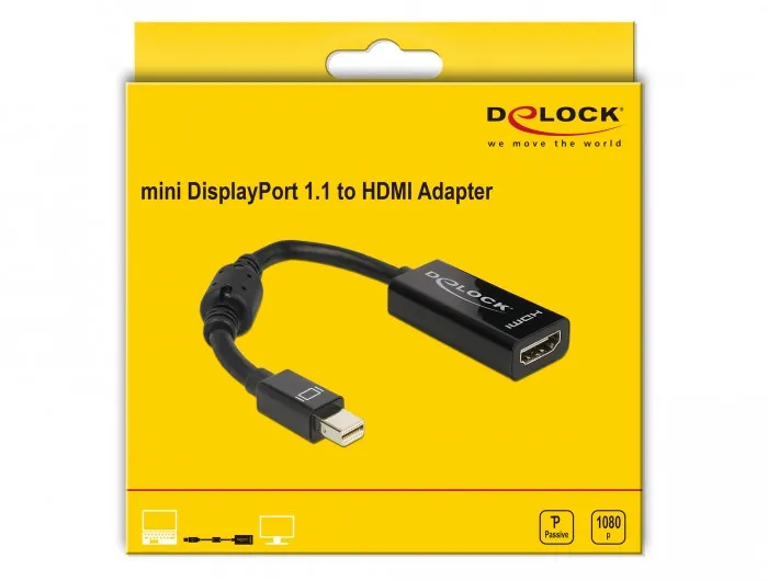 Delock Video Adapter Displayport Mini(M)->HDMI(F), 65099