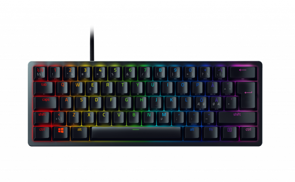 Razer | Optical Gaming Keyboard | Huntsman Mini 60% | Gaming keyboard | RGB LED light | NORD | Wired | Black | USB-C | Analog Switch