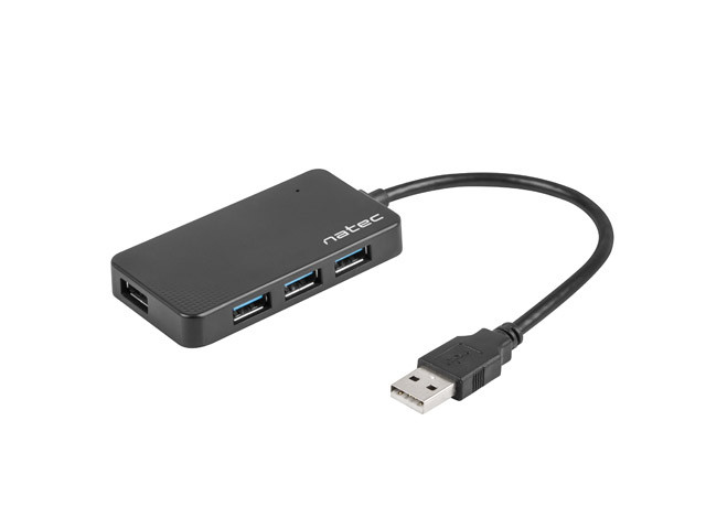 Natec | 4 Port Hub With USB 3.0 | Moth NHU-1342 | Black | 0.15 m