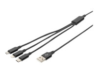 ASSMANN USB Charger cable USB A 3in1 1m