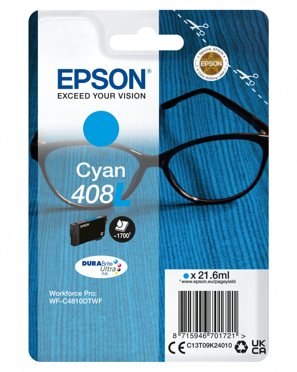 Epson DURABrite Ultra 408L | Ink cartrige | Cyan
