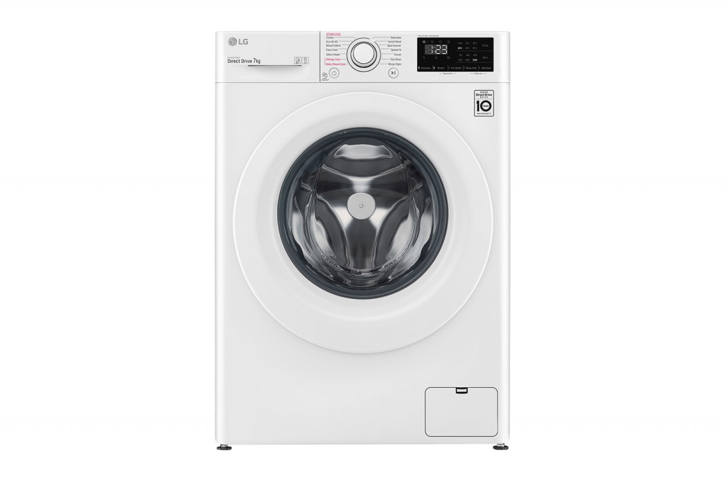 LG Washing Mashine F2WV3S7S3E Energy efficiency class D, Front loading, Washing capacity 7 kg, 1200 RPM, Depth 47.5 cm, Width 60 cm, Display, LED, Steam function, Direct drive, White