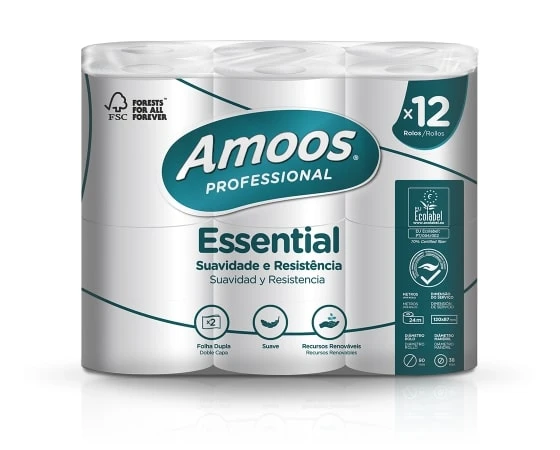 Tualettpaber AMOOS, 12tk/pakk, 2 kihti