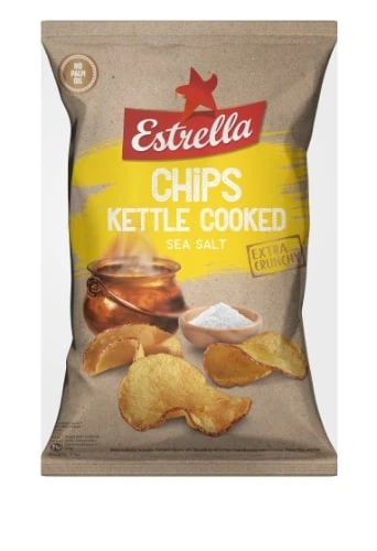 Krõpsud ESTRELLA Kettle Cooked soolamaitselised 120g (kogus 2 tükki)