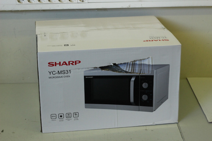 SALE OUT. Sharp YC-MS31E-S Microwave oven, 23 L capacity, 900 W, Silver | Sharp | Microwave oven | YC-MS31E-S | Free standing | 900 W | Silver | DAMAGED PACKAGING, DENT ON SIDE