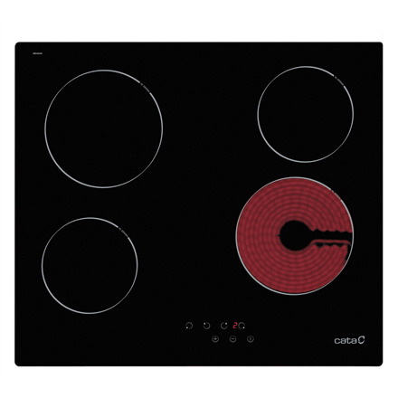 CATA Hob TN 604/A Vitroceramic, Number of burners/cooking zones 4, Black, Display,