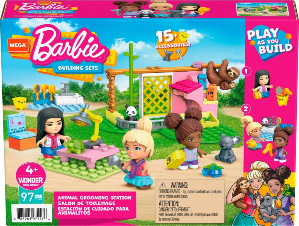 Blocks Mega Construx Barbie Animal Grooming Station