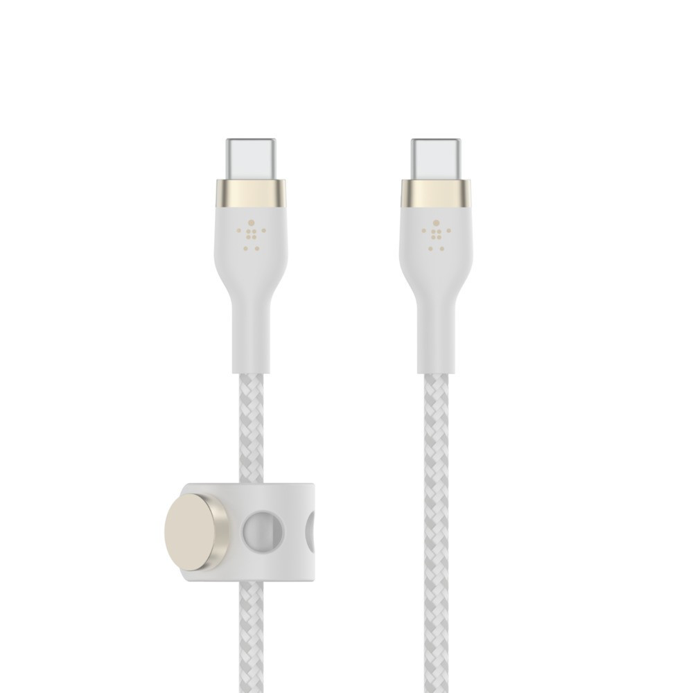 Cable BoostCharge USB-C/USB-C braided silicone 2 m, white