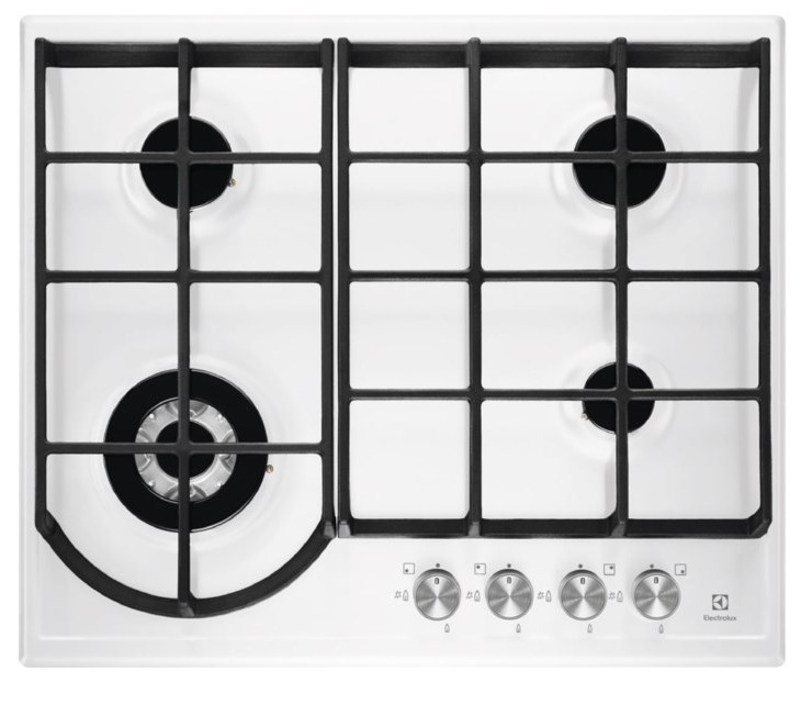 Electrolux EGH6343BOW Gas, Number of burners/cooking zones 4, White,