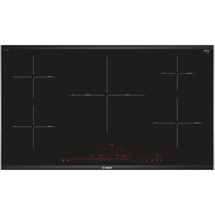 Bosch Hob PIV975DC1E Induction, Number of burners/cooking zones 5, Touch, Timer, Black, Display, 91.6 cm