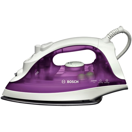 Iron Bosch TDA2329 Purple/White, 2200 W, With cord, Continuous steam 22 g/min, Steam boost performance 70 g/min, Anti-scale system, Vertical steam function, Water tank capacity 220 ml