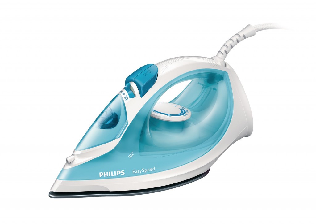 Iron Philips EasySpeed GC1028/20 Blue/White, 2000 W, With cord, Continuous steam 25 g/min, Steam boost performance 90 g/min, Anti-drip function, Anti-scale system, Vertical steam function, Water tank capacity 200 ml