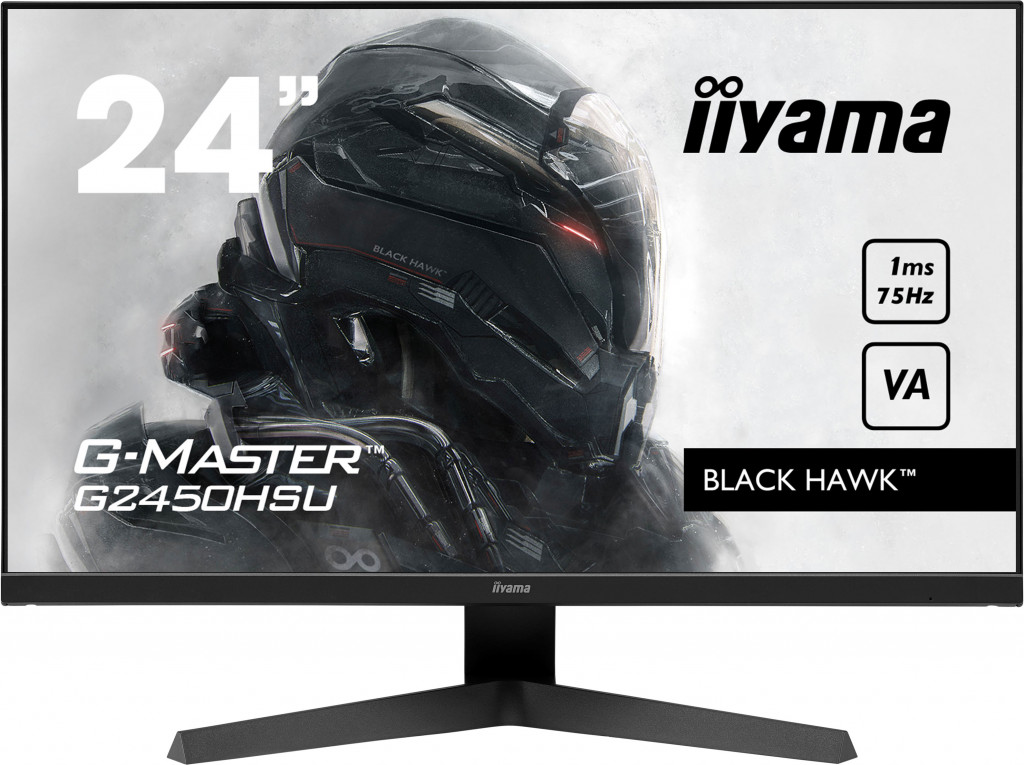 Iiyama Black Hawk Gaming Monitor  G-Master G2450HSU-B1 23.8 ", VA, FHD, 1920 x 1080, 16:9, 5 ms, 250 cd/m², Matte, black, 75 Hz, HDMI ports quantity 1