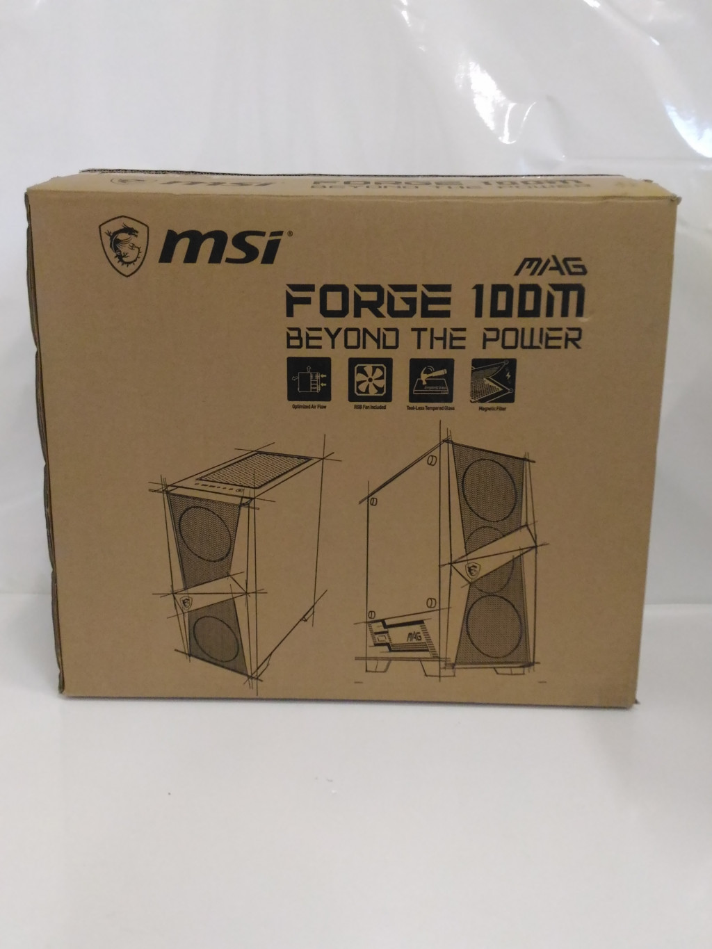 SALE OUT. MSI MAG FORGE 100M PC Case, Mid-Tower, USB 3.2, Black | MSI | MAG FORGE 100M | Black | ATX | DAMAGED PACKAGING | Power supply included No