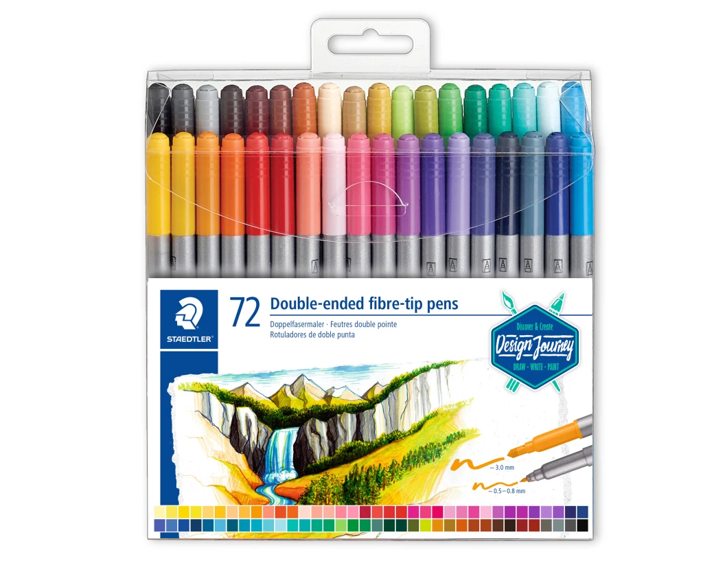 Viltpliiatsid Staedtler, kahepoolsed, 72 tk.