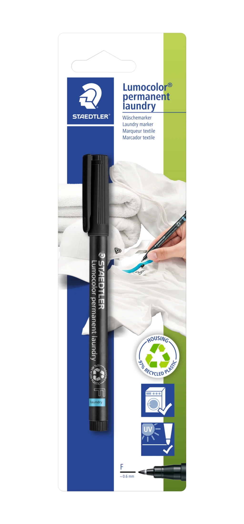 Tekstiilimarker STAEDTLER, 0,6mm, must