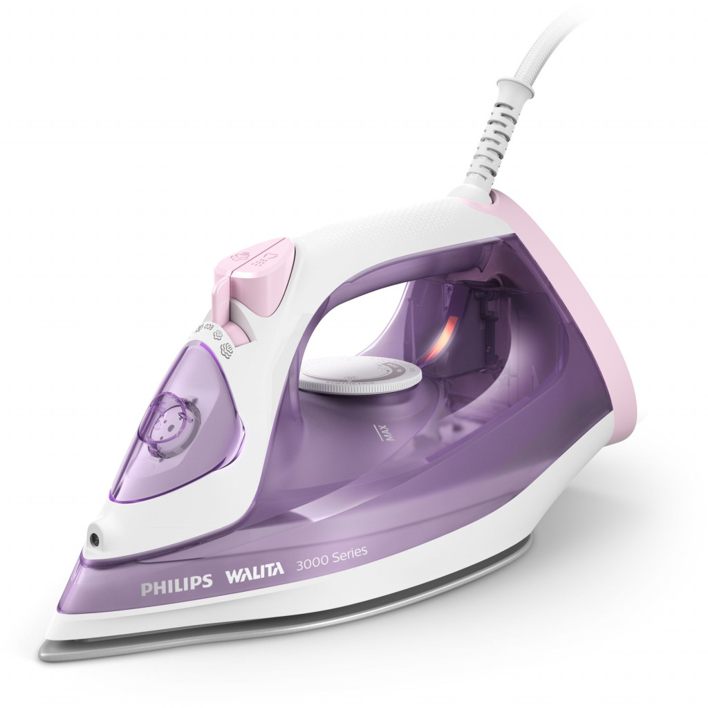 Philips DST3010/30 3000 Series  Steam Iron, 2000 W, Water tank capacity 300 ml, Continuous steam 30 g/min, Purple/White