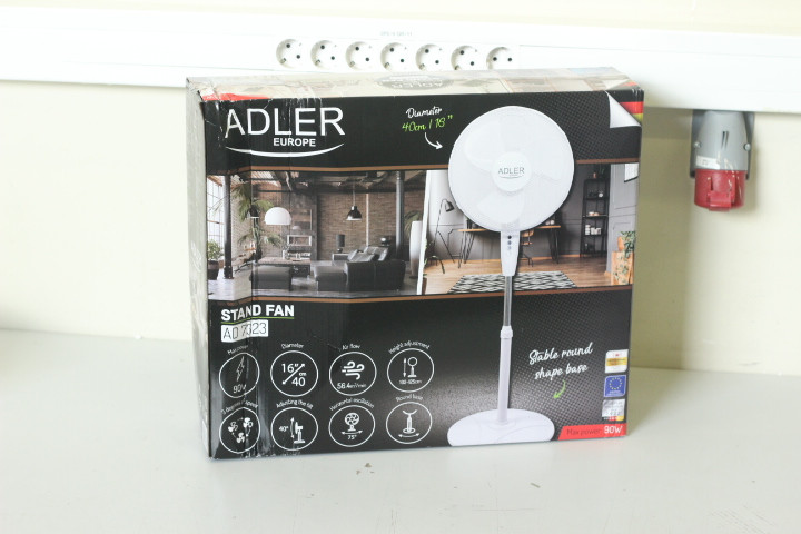 SALE OUT. Adler AD 7323w Fan 40 cm - stand, White Adler Fan AD 7323w Stand Fan, DAMAGED PACKAGING, Diameter 40 cm, White, Number of speeds 3, 90 W, Oscillation