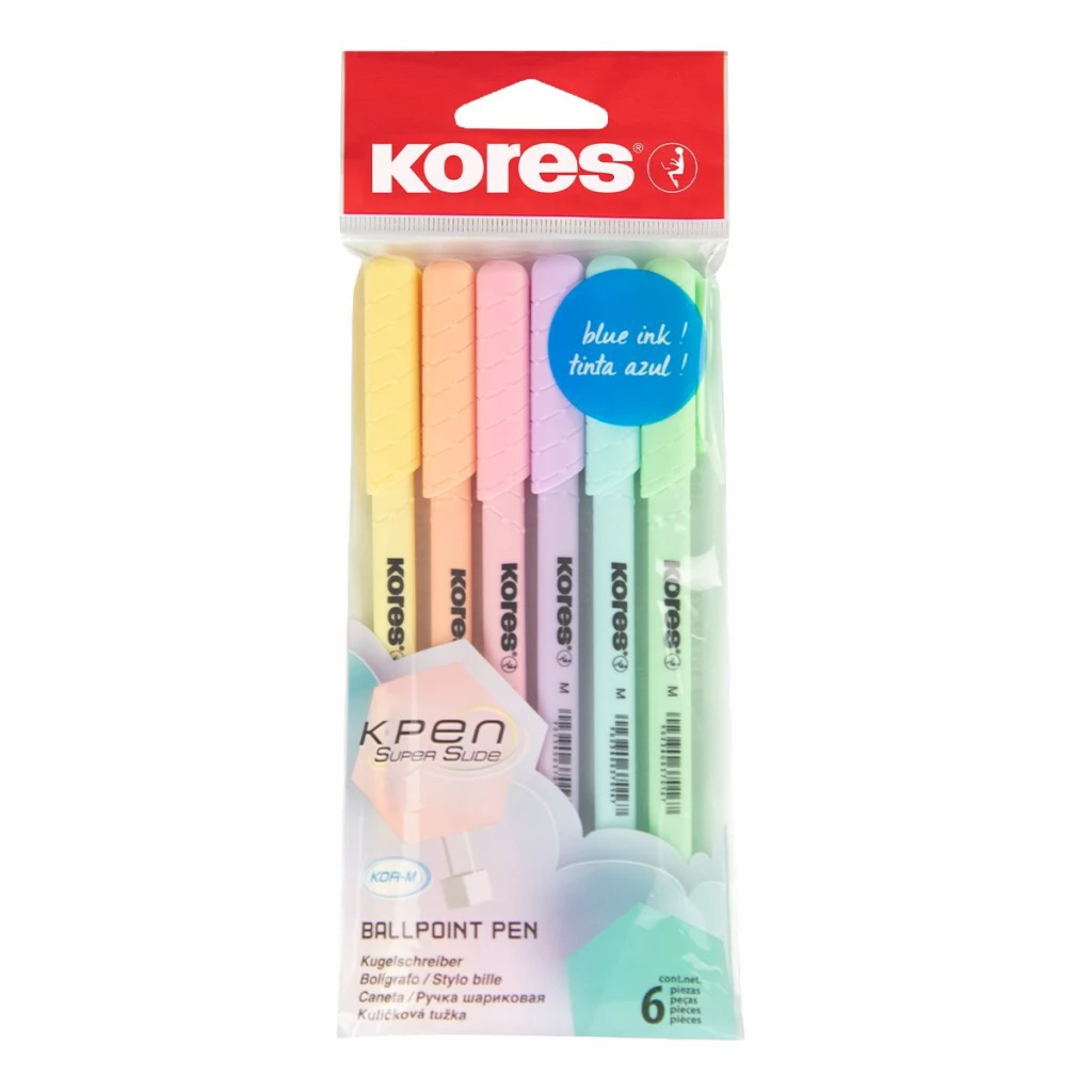 Pastapliiatsid KORES K1-M, 6tk, sinine