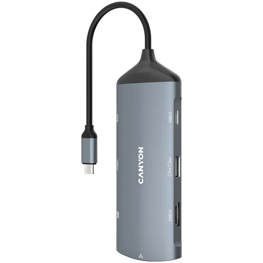 CANYON hub DS-15 8in1 4k USB-C Dark Grey