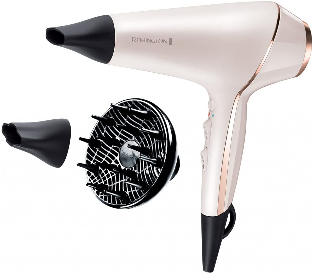 Remington | Hair dryer | ProLuxe AC9140 | 2400 W | Number of temperature settings 3 | Ionic function | Diffuser nozzle | White/Gold/Black