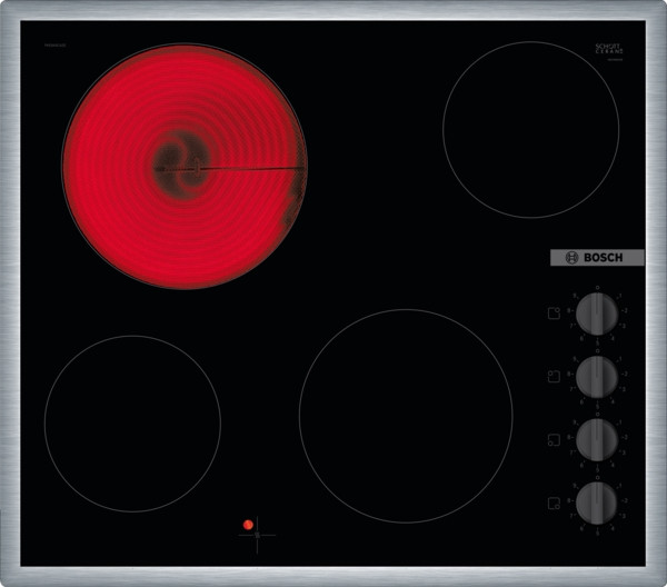 Bosch Hob PKE645CA2E Vitroceramic, Number of burners/cooking zones 4, Rotary knobs, Black, Made in Germany