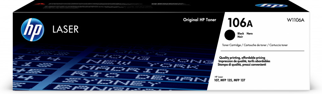 HP 106A/W1106A Originaal Must tahmakassett e. tooner 1 tk