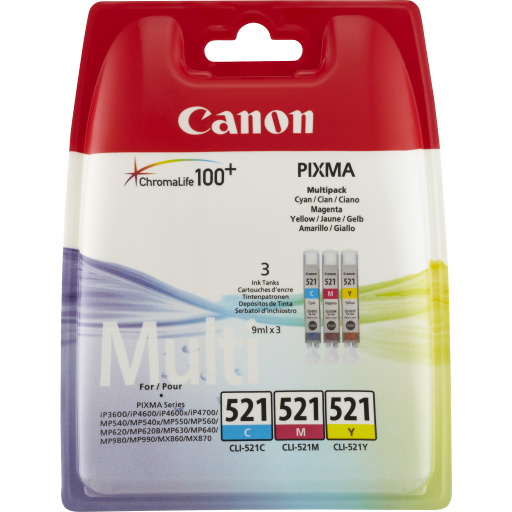 Ink Cartridge Canon CLI-521 CMY 505pages OEM