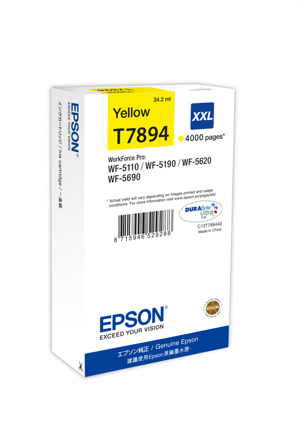 Inkjet Cartridge Epson T7894 HC (C13T789440) YL 4000 pages OEM