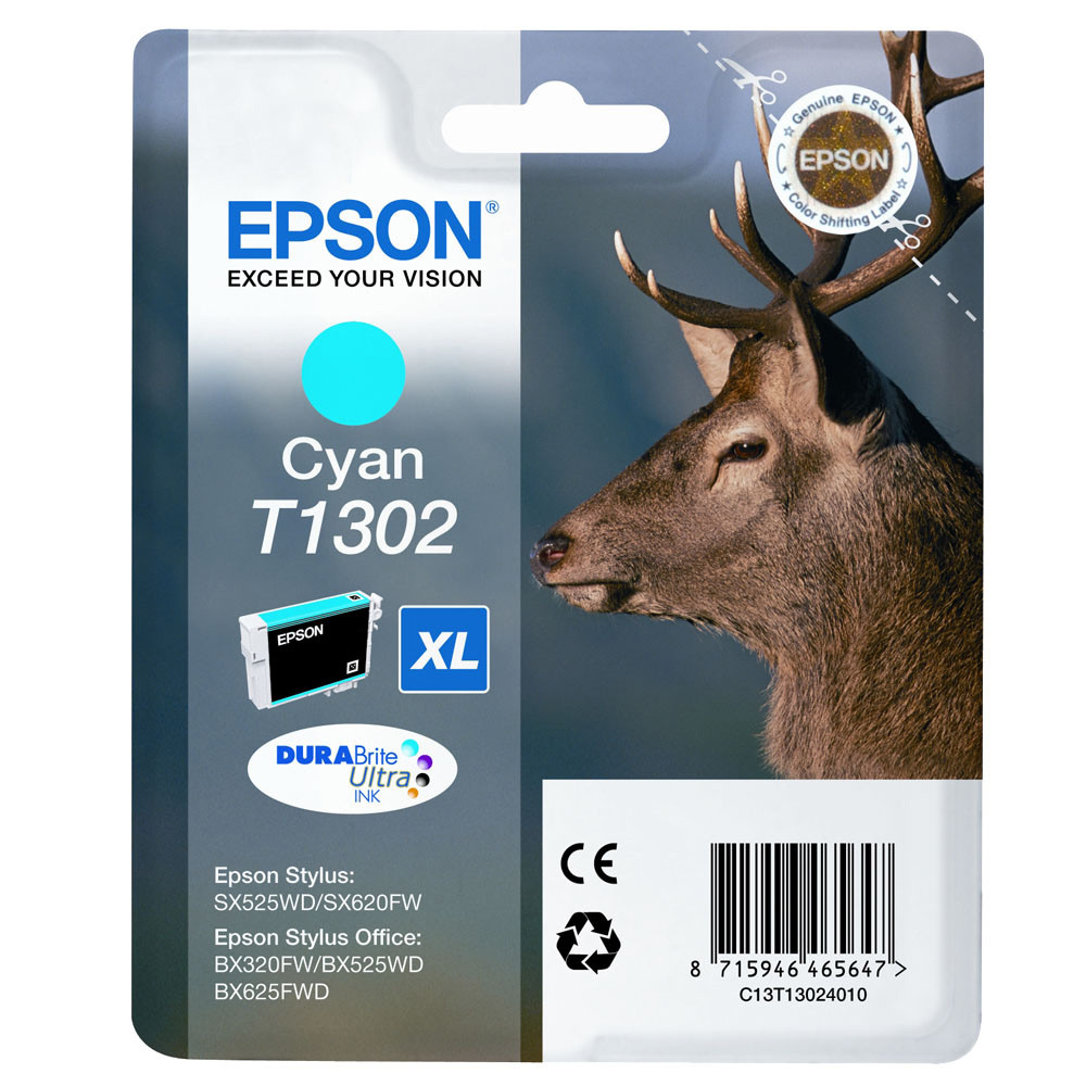 Ink Cartridge Epson T1302 (C13T13024010) CY 14.5ml COMPATIBLE