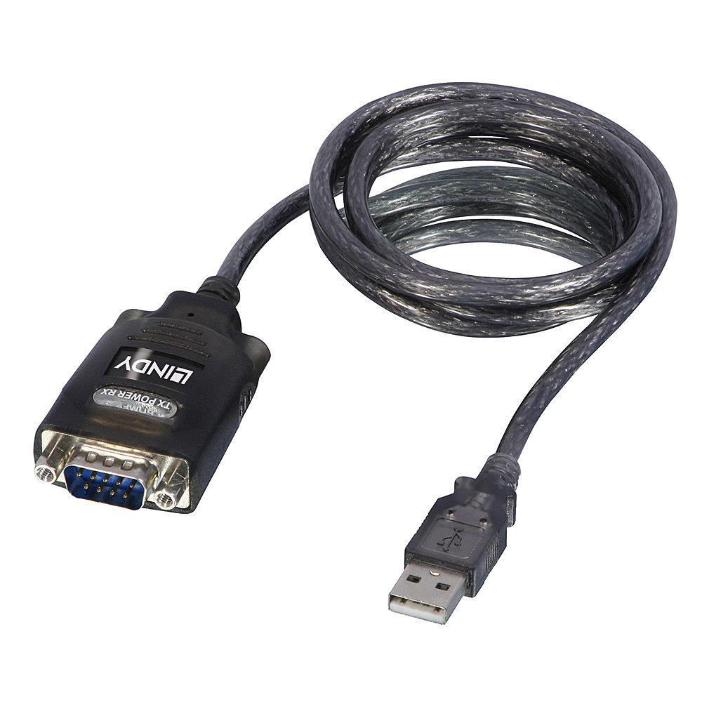 Lindy 42686 järjestikkaabel Must 1,1 m USB tüüp A DB-9