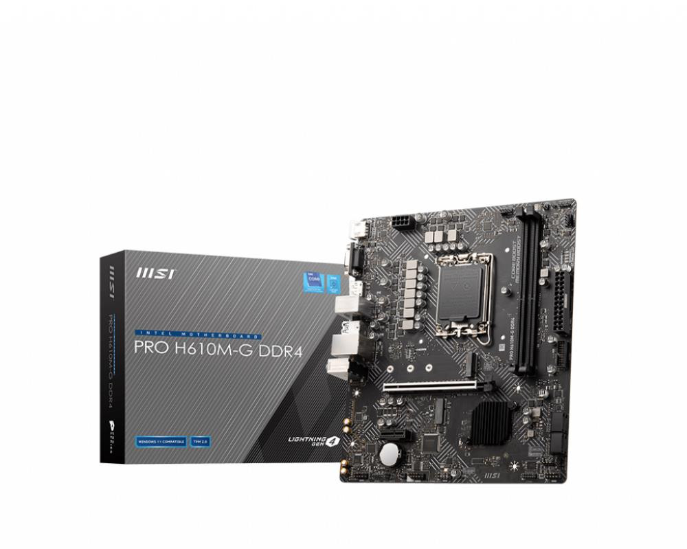 MSI PRO H610M-G DDR4 emaplaat Intel H610 LGA 1700 Mikro ATX