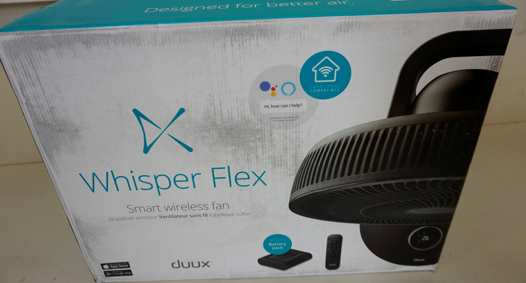 SALE OUT. Duux Whisper Flex Smart Fan with Battery Pack, Black | Duux | Smart Fan | Whisper Flex Smart Black with Battery Pack | Stand Fan | PACKAGE DAMAGED, MISSING SCREW (17) | Black | Diameter 34 cm | Number of speeds 26 | Oscillation | 2-22 W | Yes | Timer