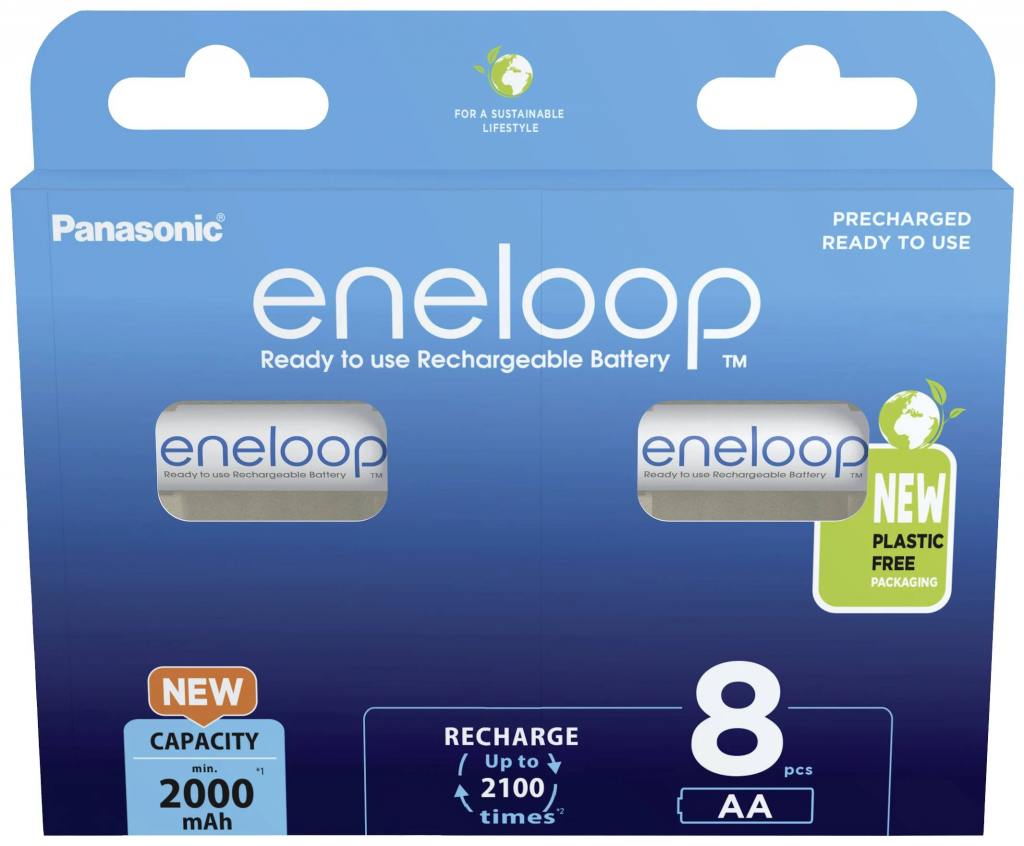 Panasonic | ENELOOP BK-3MCDE/8BE | AA | 2000 mAh | 8 pc(s)