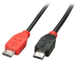 Lindy 31758 USB-kaabel 0,5 m USB 2.0 Micro-USB B Must