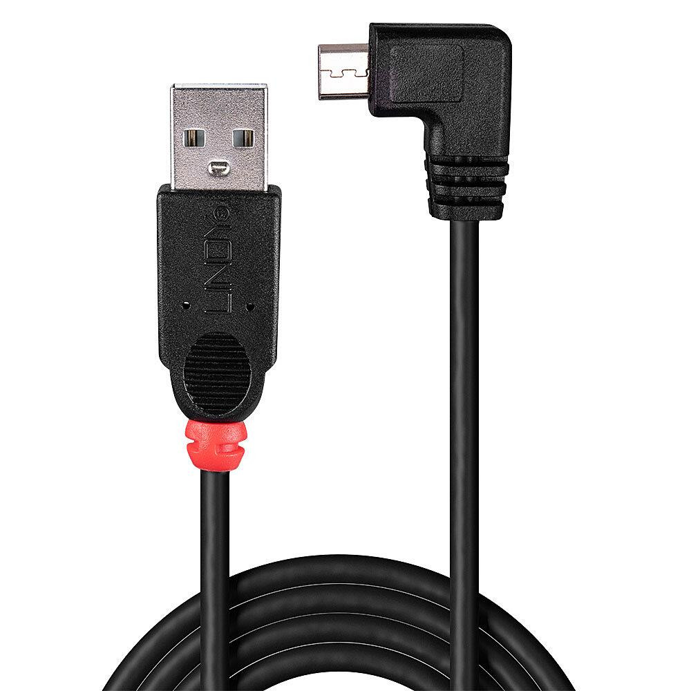 Lindy 31975 USB-kaabel 0,5 m USB 2.0 USB A Micro-USB B Must