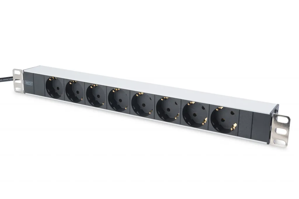 Digitus | Aluminum outlet strip with 8 safety outlets | DN-95401 | Sockets quantity 8