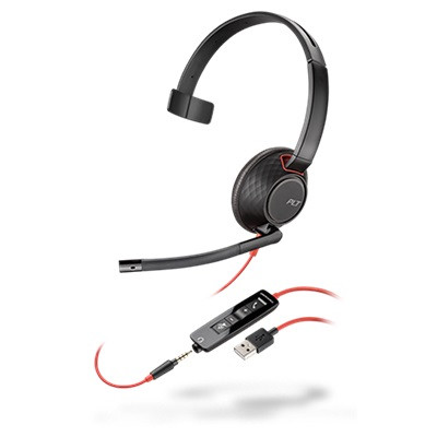 POLY Blackwire 5210 Kõrvaklapp Juhtmega ühendatud Peavõru Kontor/kõnekeskus USB tüüp A Must