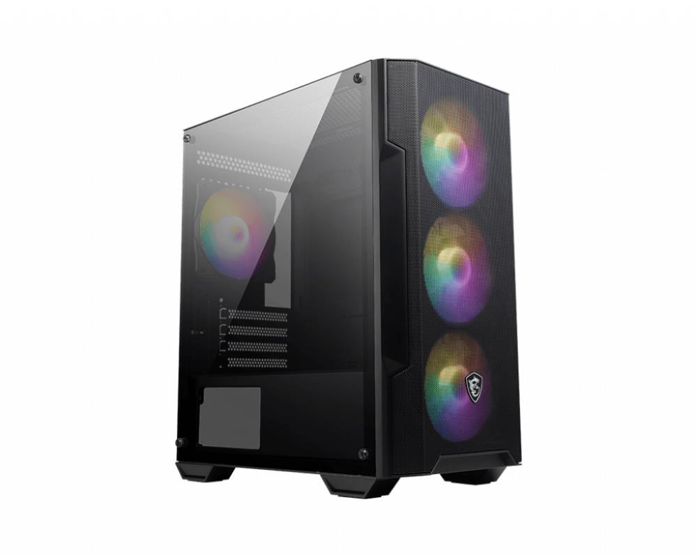 MSI MAG Forge M100A Micro Tower Must, Läbipaistev