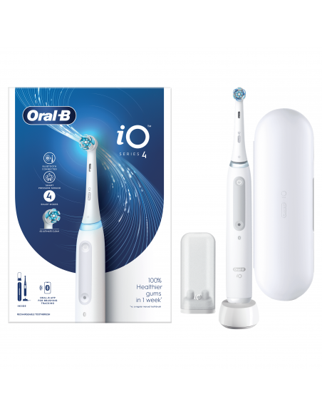 Oral-B | Electric Toothbrush | iO4 | Rechargeable | For adults | Number of brush heads included 1 | Number of teeth brushing modes 4 | Quite White