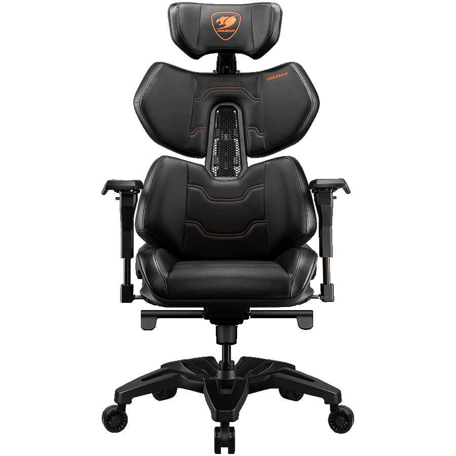 COUGAR Gaming chair Terminator, Ergonomic comfort, Function of a second spine, Lumbar support mechanics, Aviation-grade polyamide mesh