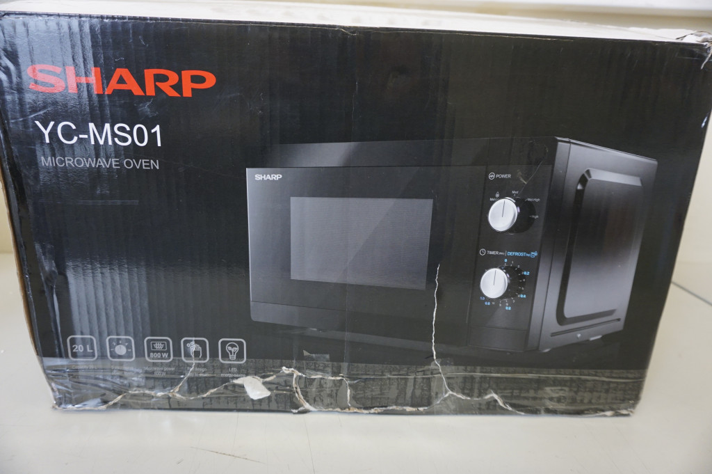 SALE OUT. Sharp YC-MS01E-B Microwave oven, 20 L capacity, 800 W, Black | Sharp | YC-MS01E-B | Microwave Oven | Free standing | 20 L | 800 W | Black | DAMAGED PACKAGING | Sharp | YC-MS01E-B | Microwave Oven | Free standing | 20 L | 800 W | Black | DAMAGED PACKAGING