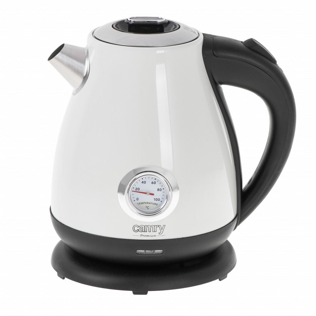 Camry | Kettle with a thermometer | CR 1344 | Electric | 2200 W | 1.7 L | Stainless steel | 360° rotational base | White