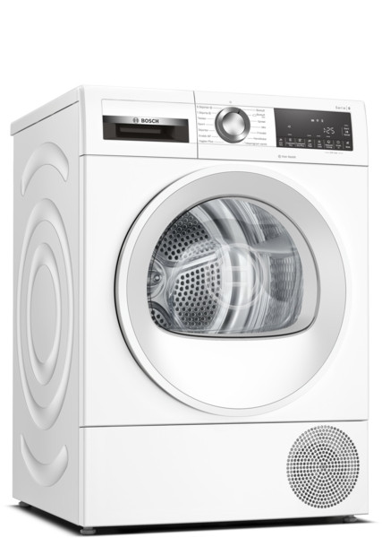 Bosch Dryer Machine WQG245AMSN Series 6 Energy efficiency class A++, Front loading, 9 kg, Sensitive dry, LED, Depth 61.3 cm, Steam function, White