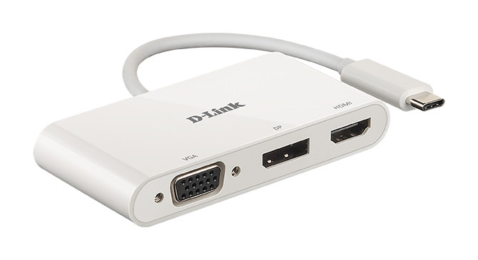 D-Link 3-in-1 USB-C to HDMI/VGA/DisplayPort Adapter DUB-V310	 0.11 m