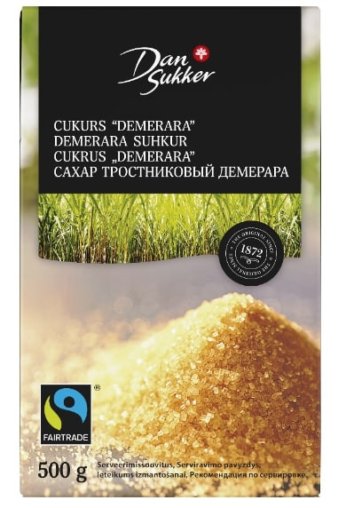 DANSUKKER Demerara suhkur Fairtrade 0,5 kg (kogus 2 tükki)