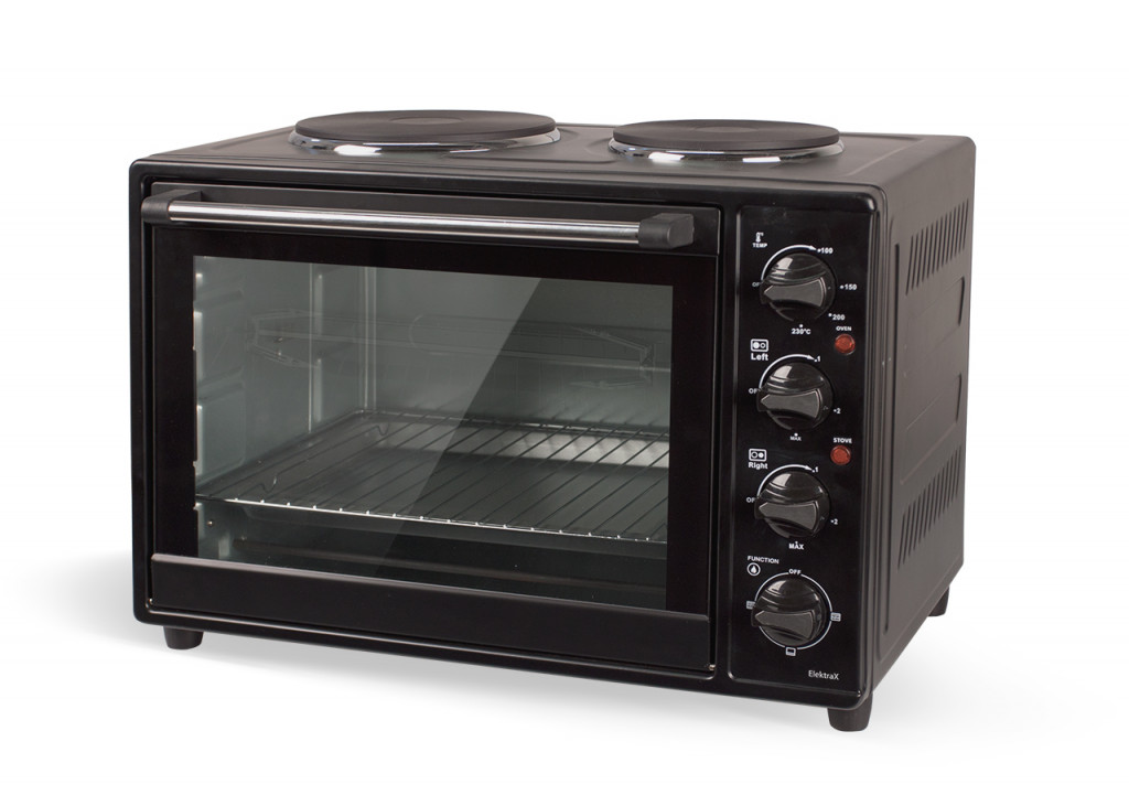 ORAVA Electric oven with two hot plates Elektra X1 34 L, Electric, Mechanical, Black