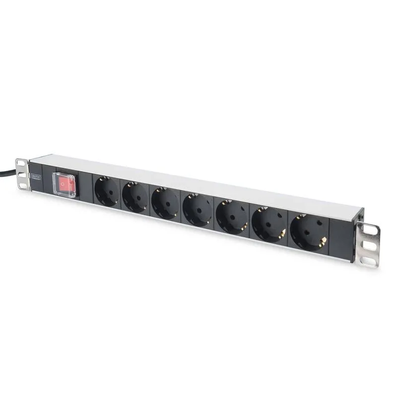 Digitus | Aluminum outlet strip with switch | DN-95402 | Sockets quantity 7