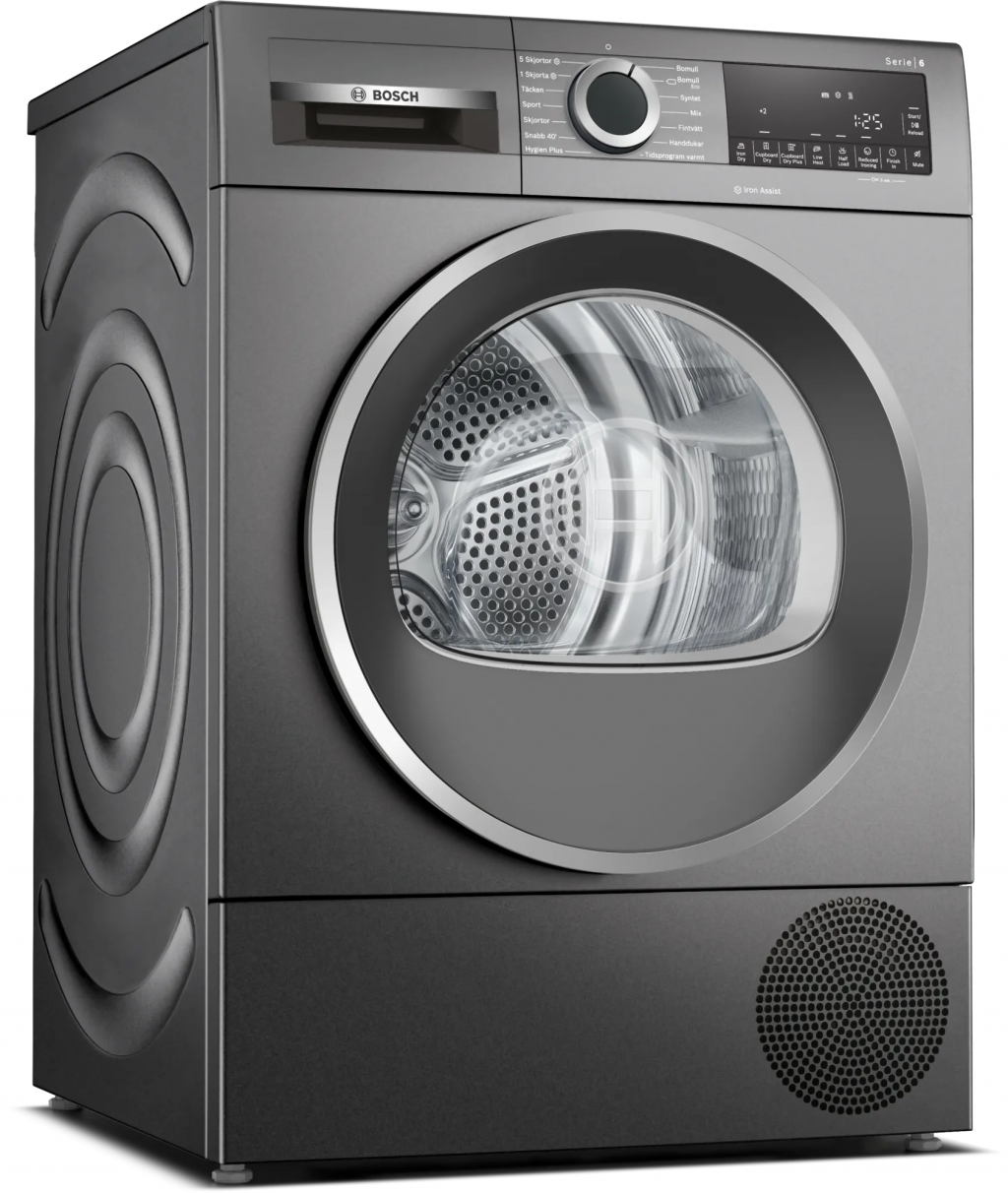Bosch Dryer Machine WQG245ARSN Energy efficiency class A++, Front loading, 9 kg, Sensitive dry, LED, Depth 61.3 cm, Steam function, Black